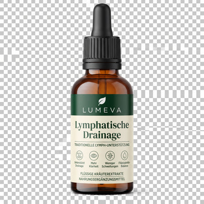 Eine Flasche Lumeva Lymphdrainage-Tropfen