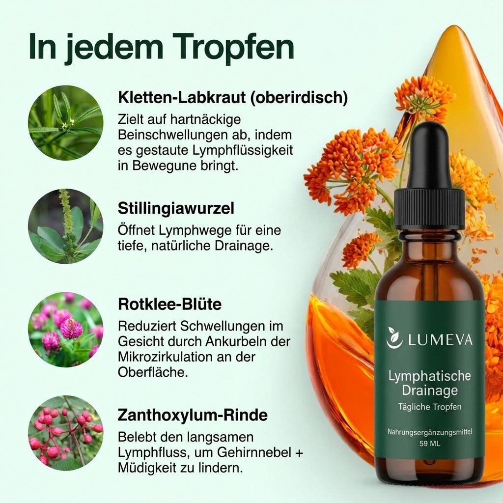 Frau gibt Lumeva Lymphdrainage-Tropfen in einen Shaker