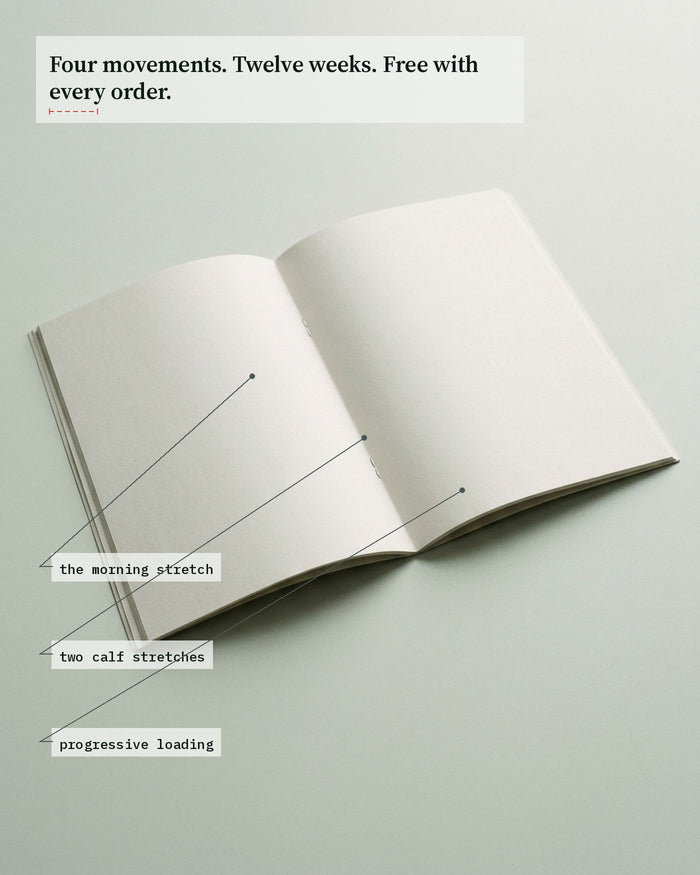 The printed Lumeva Stretch Protocol guide lying open.